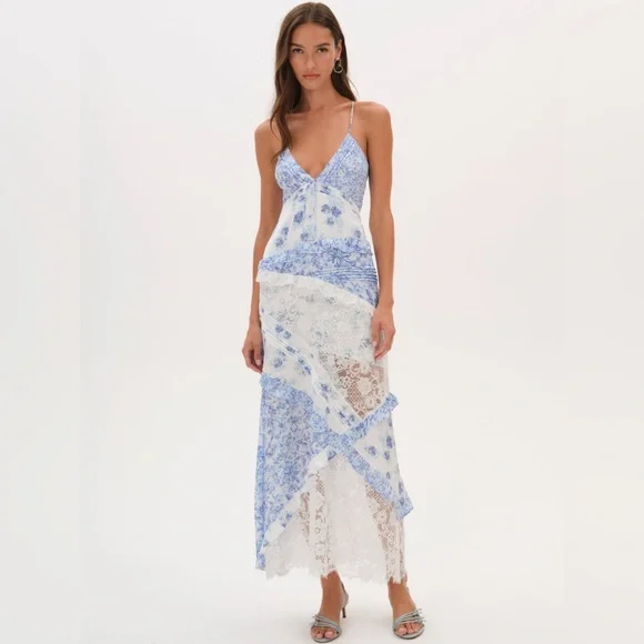 For Love & Lemons Rosalyn Maxi Dress Size XS NWT - Picture 2 of 14